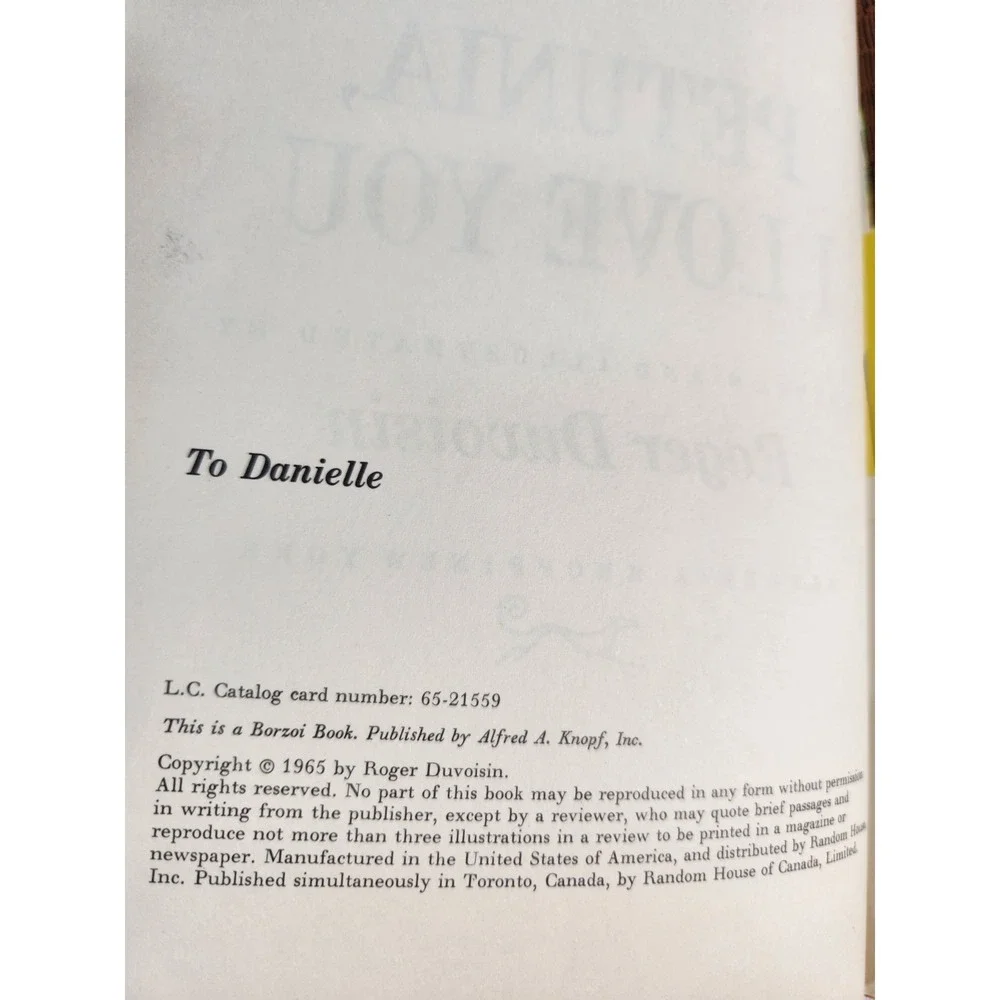 2 Books In 1 PETUNIA, I LOVE YOU and TRUBLOFF Roger Duvoisin 1965 BURNINGHAM